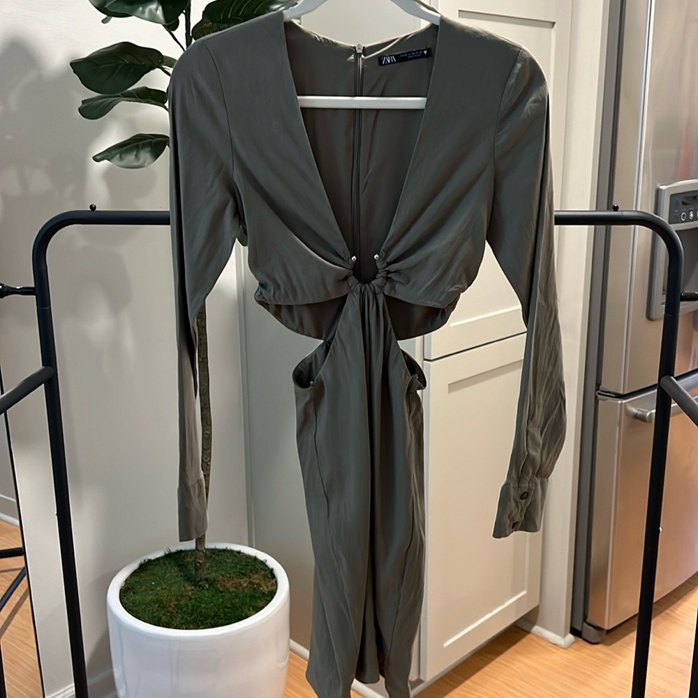 Zara Olive Green Mini Dress